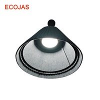 Lampe suspendue moderne en feutre acoustique et acrylique pour bureau, salon, salle de réunion, luminaire suspendu absorbant le son, luminaire de plafond en forme de cône