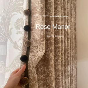 2025 tùy chỉnh Mỹ Retro Rose Manor Red Brown màn rèm cửa & valances cho phòng khách & phòng ngủ - Product Image 1