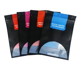 Custom Biodegradable Nuts Food Zip Lock Bags Mylar Ziplock Stand Up Pouches Plastic Pouch Packaging With Clear Window