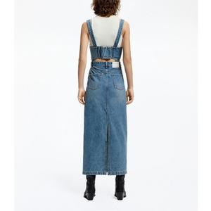 Custom New Summer Fashion Denim Suit Dress for Women <b>Ladies</b> Cotton Fabric Straight Fit Sexy Women's <b>Overall</b> Dress - Product Image 4