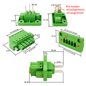 3.5mm Pitch Complete Male & Female Through-Wall Spring Cage <b>Terminal</b> Block Set with Flange, Tool-Free Press Connection - Product Image 4