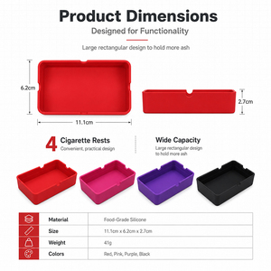 Silicone <b>Ashtray</b> Outdoor Lightweight Heat-Resistant Ash Tray Outdoors <b>Ashtray</b> Factory Customization and Wholesale - Product Image 2