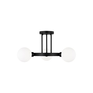 Lámpara de Araña Semi-Pendiente Estilo Industrial Retro con Marco de Latón y Negro |   Iluminación Elegante para Vestíbulo de Comedor de Hotel - Product Image 3