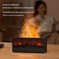 Diffuseur d'huiles essentielles aromatiques pour cheminée, effet de flamme colorée, parfum longue durée, humidificateur télécommandé 7 couleurs