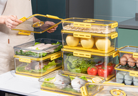 Contenants de stockage alimentaire modernes en plastique PET pour réfrigérateur avec couvercles pour légumes et fruits - Organisateur multifonctionnel pour réfrigérateur