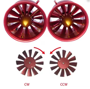 Ventilateur à canal intégral en métal <span class=keywords><strong>EDF</strong></span> 90 mm, 12 pales, CW ou CCW, avec moteur 6S 4250 KV1750, ensemble pour drone, avion télécommandé, UAV - Product Image 1