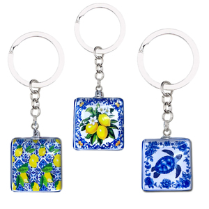 Custom Logo Travel Gift Glass Photo Italy Souvenir Lemon Keychain