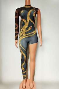 Combinaison scintillante en strass Spandex/Polyester pour femmes adultes, sexy, pour anniversaire, événement, séance <span class=keywords><strong>photo</strong></span>, chanteuse, <span class=keywords><strong>danseuse</strong></span>, performance - Product Image 4