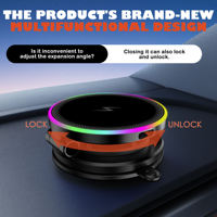 Chargeur de voiture sans fil 15W, support magnétique pour téléphone, ventouse, rotation à 360°, pliable, lumière LED RGB pour tableau de bord
