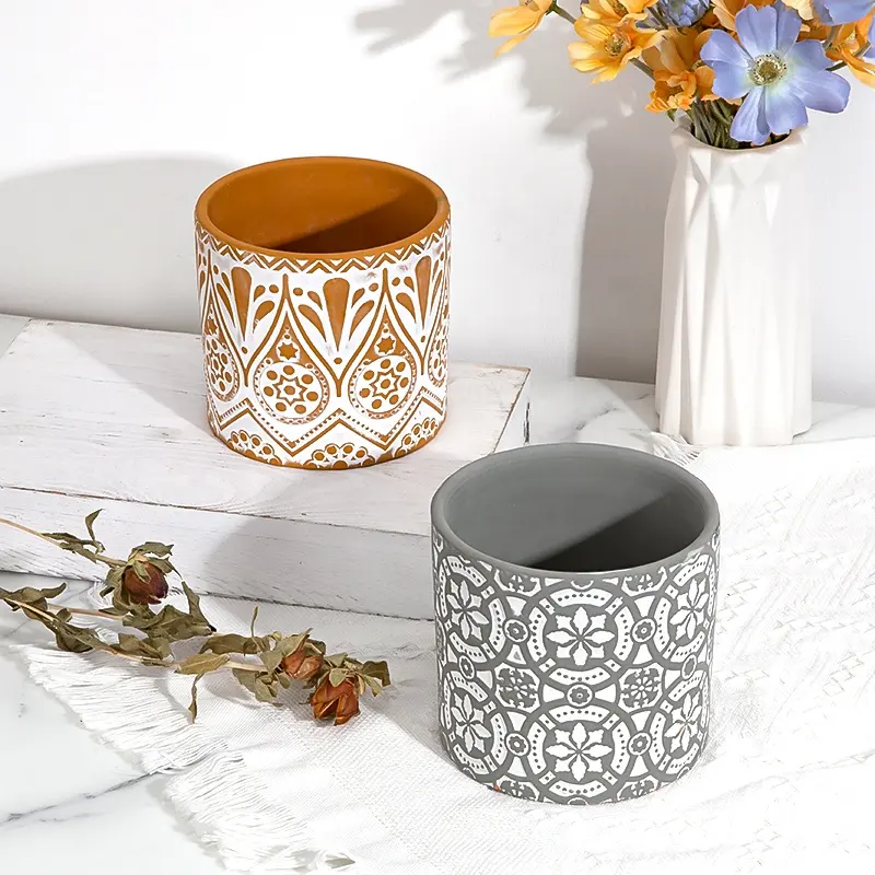 Pot en céramique personnalisé, récipients pour bougies OEM/ODM, nouveau Design Unique, récipients pour bougies en céramique médiéval, pot parfumé