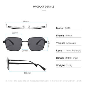 Logotipo personalizado Alta Qualidade Acetato Templo Óculos Polarizados UV400 Lentes Confortáveis Metal Frame Sun Glasses Factory - Product Image 6