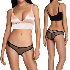 Fabriek Direct Dames Hoge Kwaliteit 100% Zijde Comfort Ademende Bralette Driehoek Zijden Bh Lingerie Vrouwen Hoge Kwaliteit