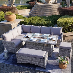 Bán Buôn Mới Nhất Phòng Chờ Góc <span class=keywords><strong>Sofa</strong></span> <span class=keywords><strong>Wicker</strong></span> Vườn Ăn <span class=keywords><strong>Sofa</strong></span> Set Patio Đồ Nội Thất Sang Trọng Mây Ngoài Trời <span class=keywords><strong>Sofa</strong></span> Với Lửa Pit Bảng - Product Image 3