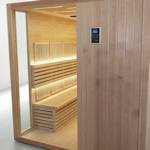 ที่นั่งรูปตัวยูแบบ4-6คนที่ทันสมัยห้องซาวน่าแบบอินฟาเรดในร่มห้องอบไอน้ำแบบเปียกแห้งสำหรับการพักผ่อนพร้อมแผงควบคุม - Product Image 2