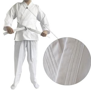 Ceinture durable, coupe classique, fabriquée en usine, vêtements d'arts martiaux, costume de karaté pour garçons, blanc, 100% coton, costume de karaté avec - Product Image 1