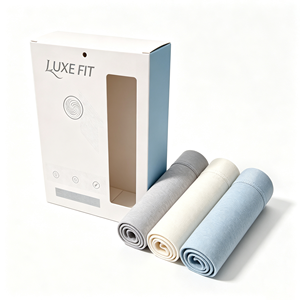 Boîte pliante en papier personnalisée OEM pour emballage de sous-vêtements, chaussettes, t-shirts et vêtements pour hommes avec fenêtre transparente - Product Image 1