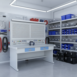 Equipo de Entrenamiento Eléctrico Metálico <span class=keywords><strong>para</strong></span> Electricistas, Banco de Trabajo Avanzado, Cableado de Circuitos Eléctricos, Control de Motores - Product Image 1