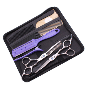 Juego de Tijeras de Peluquería, Tijeras de Entresacar Rectas, Peine, Kit Completo de Peluquería, Múltiples Herramientas, para Salón y Uso Doméstico, Acero Inoxidable 1011KA - Product Image 1