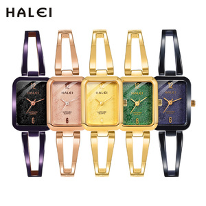 นาฬิกาข้อมือควอตซ์ HALEI รุ่นใหม่สำหรับผู้หญิง หน้าปัดทรงสี่เหลี่ยมผืนผ้า  กระจกแซฟไฟร์  หน้าปัดเคลือบด้าน  เครื่องญี่ปุ่น  พร้อมส่งแบบดรอปชิปปิ้ง - Product Image 6