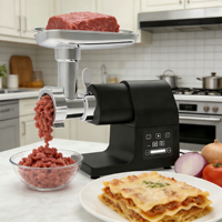 Hachoir à viande 500W à moteur DC, engrenages entièrement métalliques, régulation de vitesse progressive, écran tactile IMD, protection contre la surchauffe, usage domestique