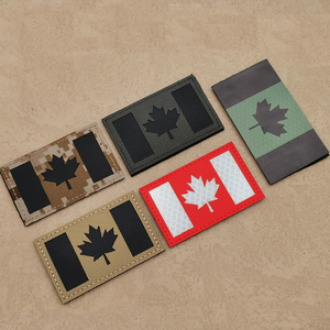 Bandera de país de Canadá, tela reflectante láser, Parche de bandera láser de nailon, pegatina de uniforme táctico, parche IR reflectante - Product Image 1