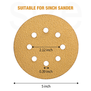 <span class=keywords><strong>Dischi</strong></span> abrasivi a strappo da 5 pollici (125mm) con 8 fori, grana 60-400, per legno, vernice auto, levigatrice orbitale - 105 pz - Disponibilità USA - Product Image 2
