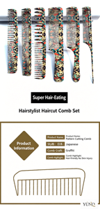 Accesorios para el Cabello Personalizados de Fábrica, Peine Exquisito y Práctico de Plástico de Ácido Acético, Peine Profesional para Barbería - Product Image 2