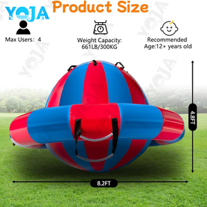 YOJA Dôme Gonflable Rocker Bouncer 8,2 pieds de diamètre, Flotteur UFO d'été en PVC de 0,7 mm d'épaisseur, Certifié CE, <span class=keywords><strong>Jeu</strong></span> aquatique Spinner/Saturn - Product Image 6