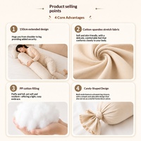 Oreiller de grossesse long et en forme de bonbon pour dormir sur le côté, soutien des jambes et du ventre, protection de la taille, coussin de soutien dorsal pour lit 100%