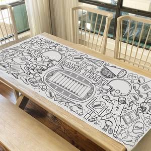Striscione da colorare da 6 piedi a tema football americano, rotolo di carta fai da te per pitturare, copertura per tavolo, decorazioni per feste a tema sportivo, idee regalo per bambini, decorazioni per lavoretti. - Product Image 2