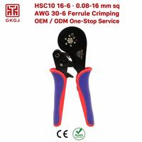 Alat Crimping Ferrule Heksagonal HSC10 16-6 Self-Adjusting Kelas Industri dengan Gagang Plastik Lunak untuk Kabel 0.08-16mm (AWG 28-5)
