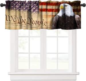 Cortina corta para el Día de la Independencia con estrellas patrióticas, roja, blanca y azul, para cocina - Product Image 4