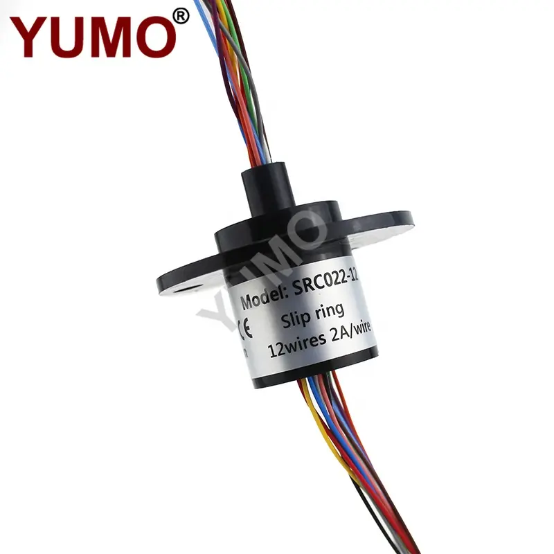 YUMO SRC022-12 22mm 12 טבעות 2A מיניאטורי מסתובב קפסולת Slip טבעת פחמן מברשת מחזיק