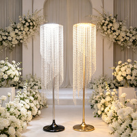 Arche de mariage détachable et tendance, support de toile de fond en métal robuste pour la décoration de scène, éclairages LED pour allée, ornement de mariage