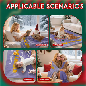 Couverture en peluche personnalisée avec portrait de Golden Retriever, couleur violette, rectangulaire, anti-boulochage, décoration d'intérieur, utilisation quatre saisons - Product Image 3