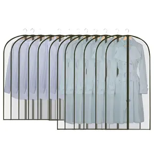 Clear PVC Zipper Bag Bed Sheets Garment Suit Bag Clothes Cover with Thick and Translucent Plastic Suit Cover