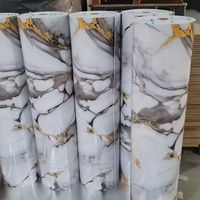Autocollant Mural en Mousse PET Imperméable à Motif Marbre 3D de Haute Qualité, Auto-adhésif pour Décoration Intérieure