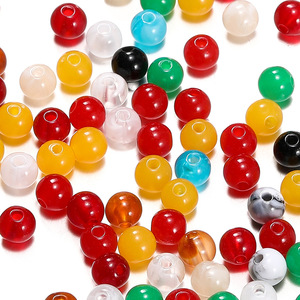 Perles rondes en acrylique de 6mm avec trous droits pour la fabrication de bijoux, matériaux de perlage en vrac, fournitures artisanales DIY, vente en gros - Product Image 4