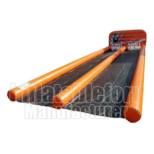 Carnival trò chơi Inflatable Bowling alleys đôi Inflatable Bowling Lane với Bowling pins cho trẻ em và người lớn