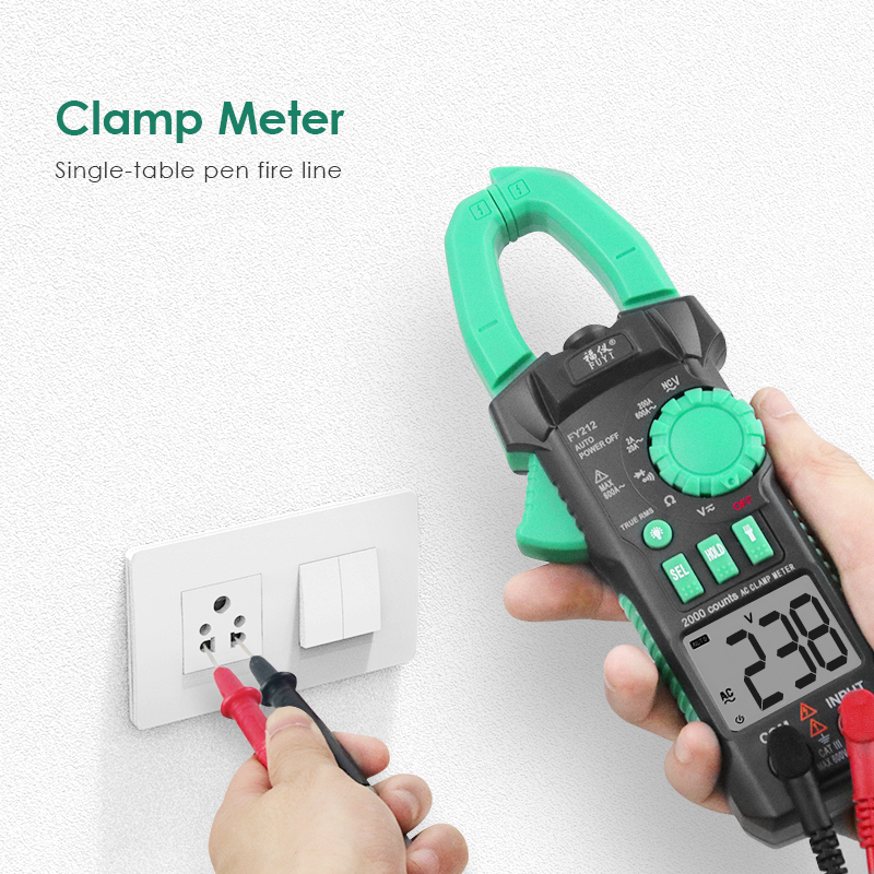 FUYI FY212 clamp meter ACV/DCV ACA Auto Range Measurement of capacitance frequency NCV High precision digital clamp multimeter