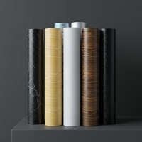 Film de protection PE décoratif Mingzhan, grain de bois foncé moderne, anti-explosion, durable, surface gaufrée, isolation thermique