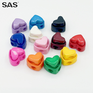 Sas thời trang hình trái tim dây khóa dây rút chuyển đổi Stopper có thể điều chỉnh nhựa hai lỗ dây Stopper - Product Image 1