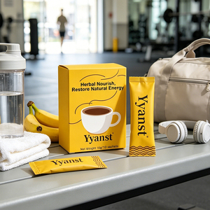 Café instantané aux extraits de plantes mélangées 10g*10 sachets Boîte en papier à motif ondulé jaune vif Impression personnalisée Vente en gros - Product Image 6