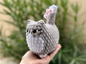 Animales <span class=keywords><strong>de</strong></span> Peluche Tejidos a Crochet para Bebés, Gato <span class=keywords><strong>de</strong></span> Peluche Suave y Regordete, <span class=keywords><strong>Juguete</strong></span> <span class=keywords><strong>de</strong></span> Gato Tejido con Hilo <span class=keywords><strong>de</strong></span> Chenilla - Product Image 3