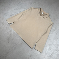 Sweat-shirt Polo Homme Snow Wash, Pull Gorpcore d'extérieur, Col Seagull, Vente en gros, Logo personnalisé, OEM, Haut Streetwear Oversize