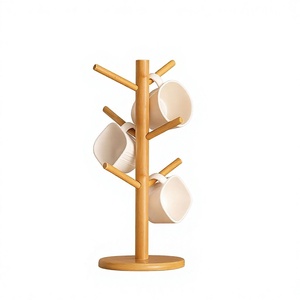 Wooden Mug Holder <b>Stand</b> Bamboo Cup Organizer Display Rack Countertop Tableware Storage for Kitchen - Product Image 1