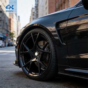 Juego de Ruedas Forjadas Ligeras de <span class=keywords><strong>5</strong></span> Radios, Monobloque, Negro Brillante, 18x9.5J, 5x120, -10mm, CB72.6, <span class=keywords><strong>5</strong></span> Orificios, para Calle y Pista - Product Image 1