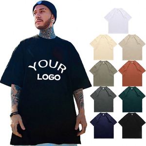 Camiseta de Manga Corta para Hombre, 250 g/m², Algodón Puro, Cuello Redondo, Color Sólido, Estilo Simple, Marca de Moda, Estampada, Holgada, Informal - Product Image 3