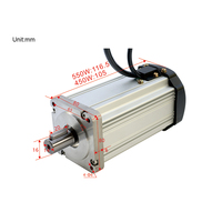 Moteur synchrone sans balais à aimant permanent 110V/220V DC 550W haute vitesse avec contrôleur de vitesse à pédale