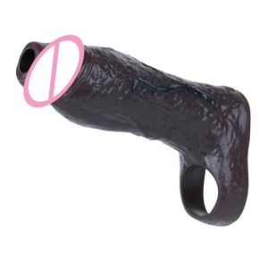 Funda para Pene Abierta de 14 cm de Longitud, Color Negro, Anillo para Pene, Retrasa la Eyaculación, Juguetes Sexuales para Hombres - Product Image 1